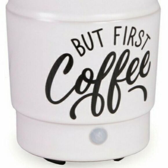 Electric But First Coffee Ceramic Wax Warmer White Brown 3.58 x 4.22 x 5… - Picture 6 of 13